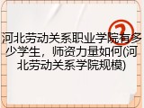 河北劳动关系职业学院有多少学生，师资力量如何(河北劳动关系学院规模)