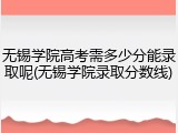 无锡学院高考需多少分能录取呢(无锡学院录取分数线)