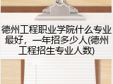 德州工程职业学院什么专业最好，一年招多少人(德州工程招生专业人数)