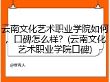 云南文化艺术职业学院如何，口碑怎么样？(云南文化艺术职业学院口碑)