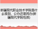 新疆现代职业技术学院是什么级别，公办还是民办(新疆现代学院性质)