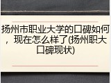 扬州市职业大学的口碑如何，现在怎么样了(扬州职大口碑现状)