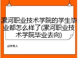 漯河职业技术学院的学生毕业都怎么样了(漯河职业技术学院毕业去向)