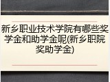 新乡职业技术学院有哪些奖学金和助学金呢(新乡职院奖助学金)