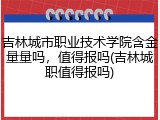 吉林城市职业技术学院含金量量吗，值得报吗(吉林城职值得报吗)
