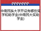 中南民族大学开设有哪些奖学和助学金(中南民大奖助学金)