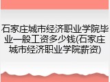 石家庄城市经济职业学院毕业一般工资多少钱(石家庄城市经济职业学院薪资)