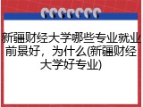 新疆财经大学哪些专业就业前景好，为什么(新疆财经大学好专业)