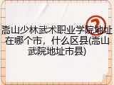 嵩山少林武术职业学院地址在哪个市，什么区县(嵩山武院地址市县)
