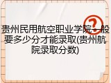 贵州民用航空职业学院一般要多少分才能录取(贵州航院录取分数)