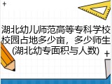 湖北幼儿师范高等专科学校校园占地多少亩，多少师生(湖北幼专面积与人数)