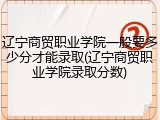 辽宁商贸职业学院一般要多少分才能录取(辽宁商贸职业学院录取分数)