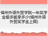 福州外语外贸学院一年奖学金最多能拿多少(福州外语外贸奖学金上限)