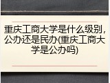 重庆工商大学是什么级别，公办还是民办(重庆工商大学是公办吗)