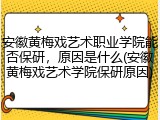 安徽黄梅戏艺术职业学院能否保研，原因是什么(安徽黄梅戏艺术学院保研原因)