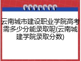 云南城市建设职业学院高考需多少分能录取呢(云南城建学院录取分数)