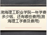 渤海理工职业学院一年学费多少钱，还有哪些费用(渤海理工学费及费用)