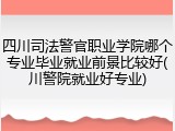 四川司法警官职业学院哪个专业毕业就业前景比较好(川警院就业好专业)
