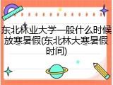 东北林业大学一般什么时候放寒暑假(东北林大寒暑假时间)