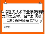 蚌埠经济技术职业学院师资力量怎么样，名气如何(蚌埠经职院师资名气)