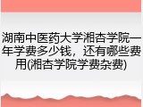 湖南中医药大学湘杏学院一年学费多少钱，还有哪些费用(湘杏学院学费杂费)