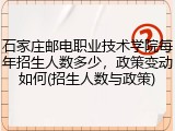 石家庄邮电职业技术学院每年招生人数多少，政策变动如何(招生人数与政策)