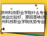 滨州科技职业学院什么专业就业比较好，原因是啥(滨州科技职业学院优势专业)