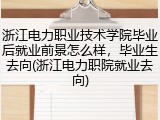 浙江电力职业技术学院毕业后就业前景怎么样，毕业生去向(浙江电力职院就业去向)