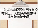 山东城市建设职业学院有没有院士，大概多少(山东城建学院有院士吗)