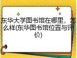 东华大学图书馆在哪里，怎么样(东华图书馆位置与评价)