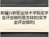 新疆兴新职业技术学院奖学金评定细则是怎样的(奖学金评定细则)