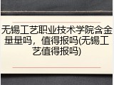 无锡工艺职业技术学院含金量量吗，值得报吗(无锡工艺值得报吗)