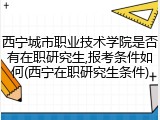 西宁城市职业技术学院是否有在职研究生,报考条件如何(西宁在职研究生条件)