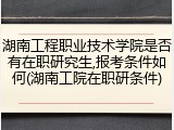 湖南工程职业技术学院是否有在职研究生,报考条件如何(湖南工院在职研条件)