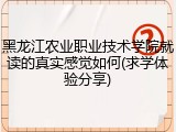 黑龙江农业职业技术学院就读的真实感觉如何(求学体验分享)