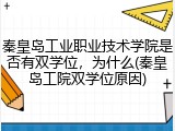 秦皇岛工业职业技术学院是否有双学位，为什么(秦皇岛工院双学位原因)
