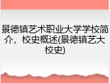 景德镇艺术职业大学学校简介，校史概述(景德镇艺大校史)