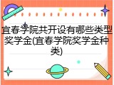 宜春学院共开设有哪些类型奖学金(宜春学院奖学金种类)