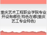 重庆艺术工程职业学院专业开设有哪些,特色在哪(重庆艺工专业特色)