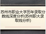 苏州市职业大学历年录取分数线深度分析(苏州职大录取线分析)