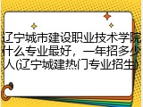 辽宁城市建设职业技术学院什么专业最好，一年招多少人(辽宁城建热门专业招生)
