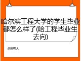 哈尔滨工程大学的学生毕业都怎么样了(哈工程毕业生去向)