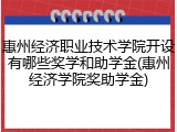 惠州经济职业技术学院开设有哪些奖学和助学金(惠州经济学院奖助学金)