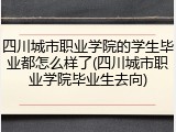 四川城市职业学院的学生毕业都怎么样了(四川城市职业学院毕业生去向)