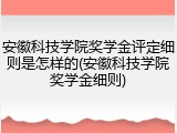 安徽科技学院奖学金评定细则是怎样的(安徽科技学院奖学金细则)