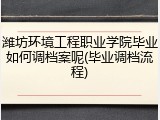 潍坊环境工程职业学院毕业如何调档案呢(毕业调档流程)