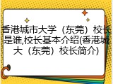 香港城市大学（东莞）校长是谁,校长基本介绍(香港城大（东莞）校长简介)