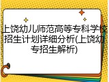 上饶幼儿师范高等专科学校招生计划详细分析(上饶幼专招生解析)