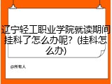辽宁轻工职业学院就读期间挂科了怎么办呢？(挂科怎么办)