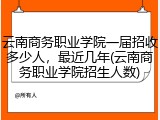 云南商务职业学院一届招收多少人，最近几年(云南商务职业学院招生人数)